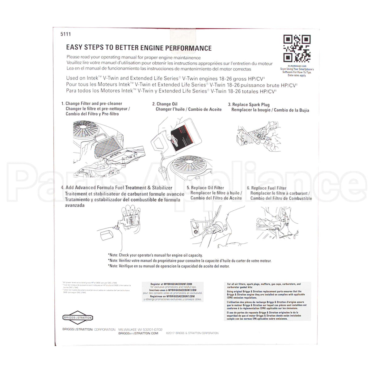 5111B Briggs & Stratton Maintenance Kit