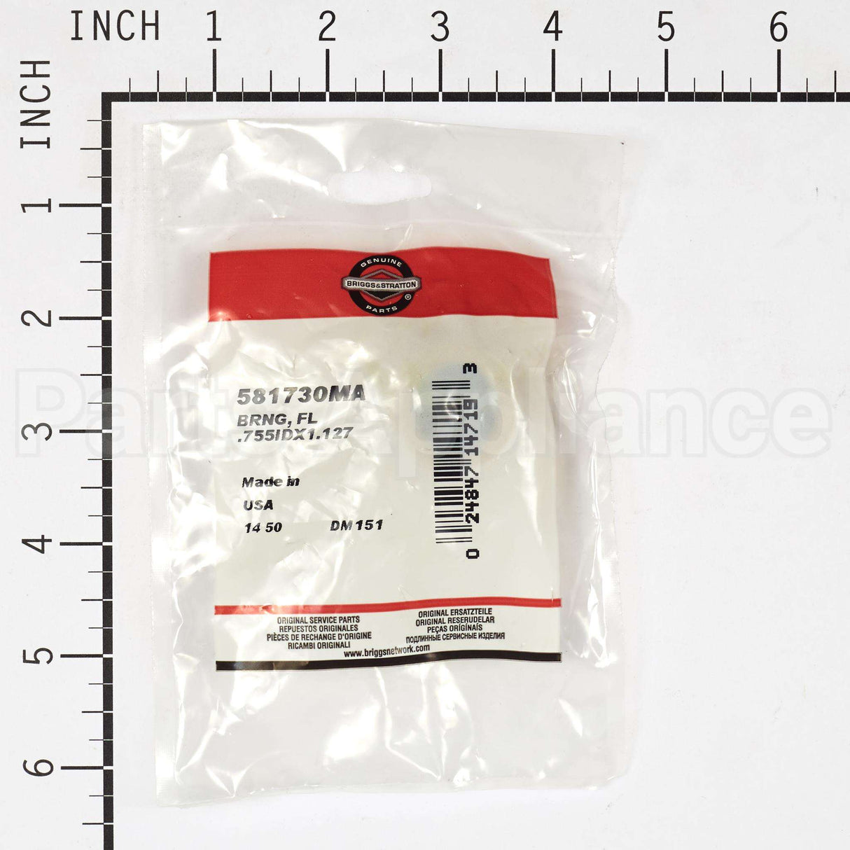581730MA Briggs & Stratton Brng Fl .755Idx1.127