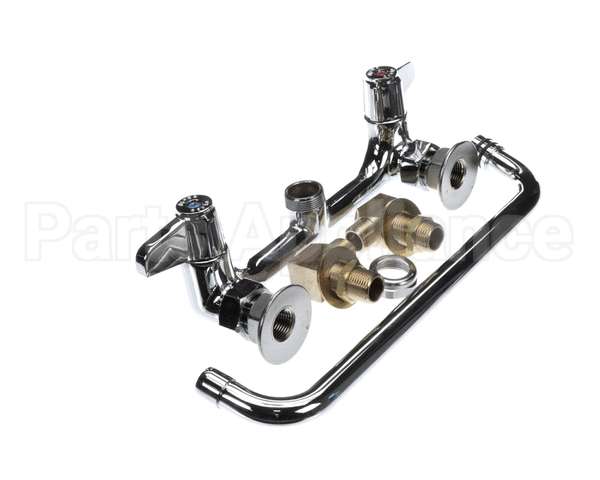 5F-8WLS12 T&S Brass 8 Wall Mount Faucet, 12 Swing Nozzle, Le