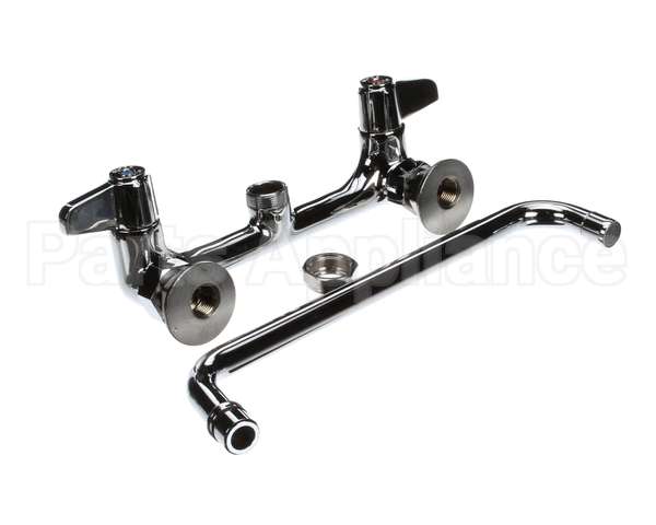 5F-8WLX12 T&S Brass Faucet, Wall Mount, 8 Centers, 12 Swing