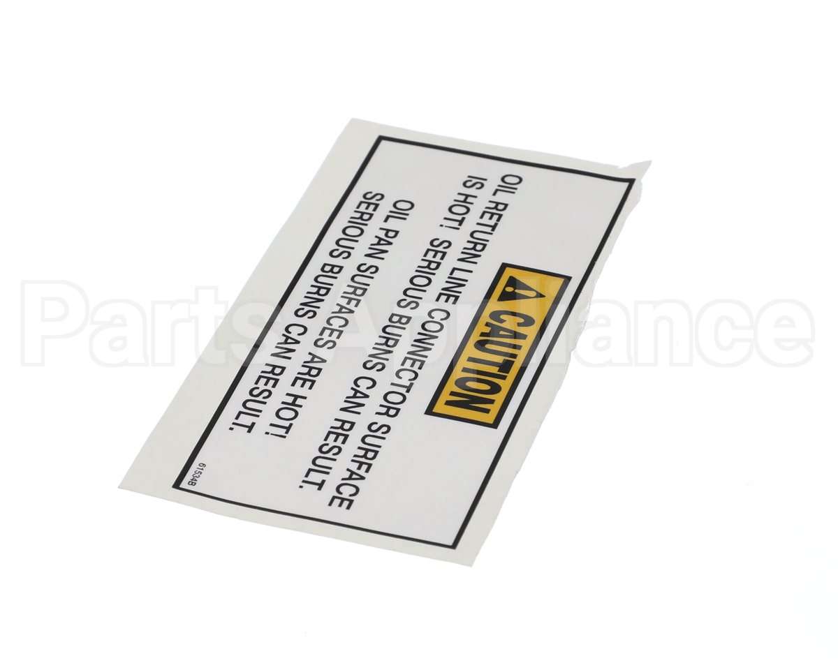 61534 Henny Penny Label-Caution Oil Return Line