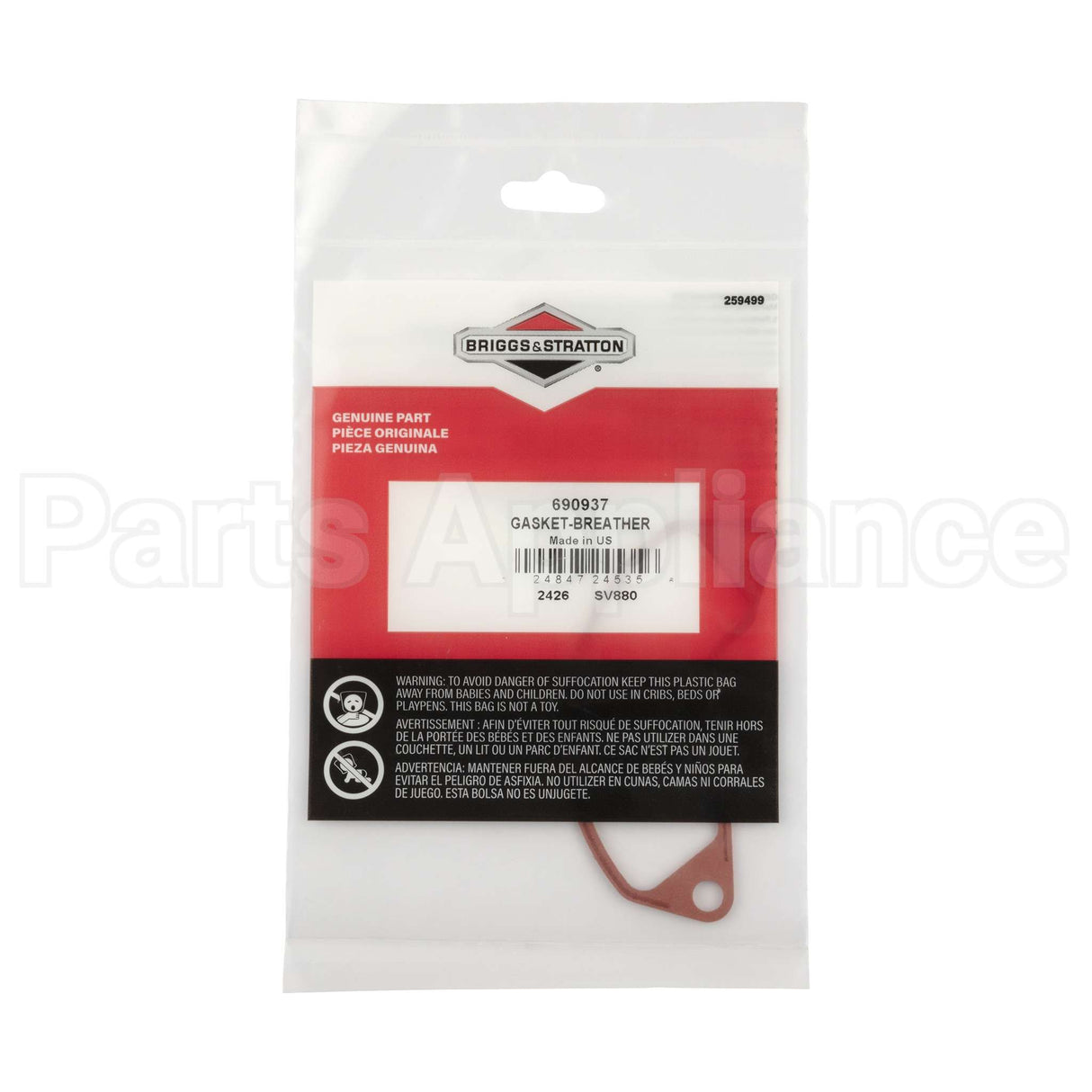 690937 Briggs & Stratton Gasket-Breather