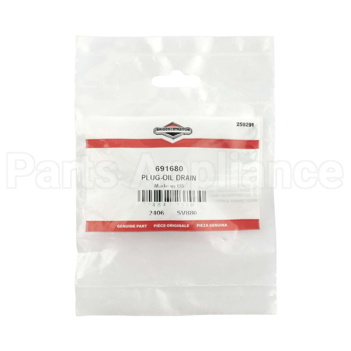 691680 Briggs & Stratton Plug-Oil Drain