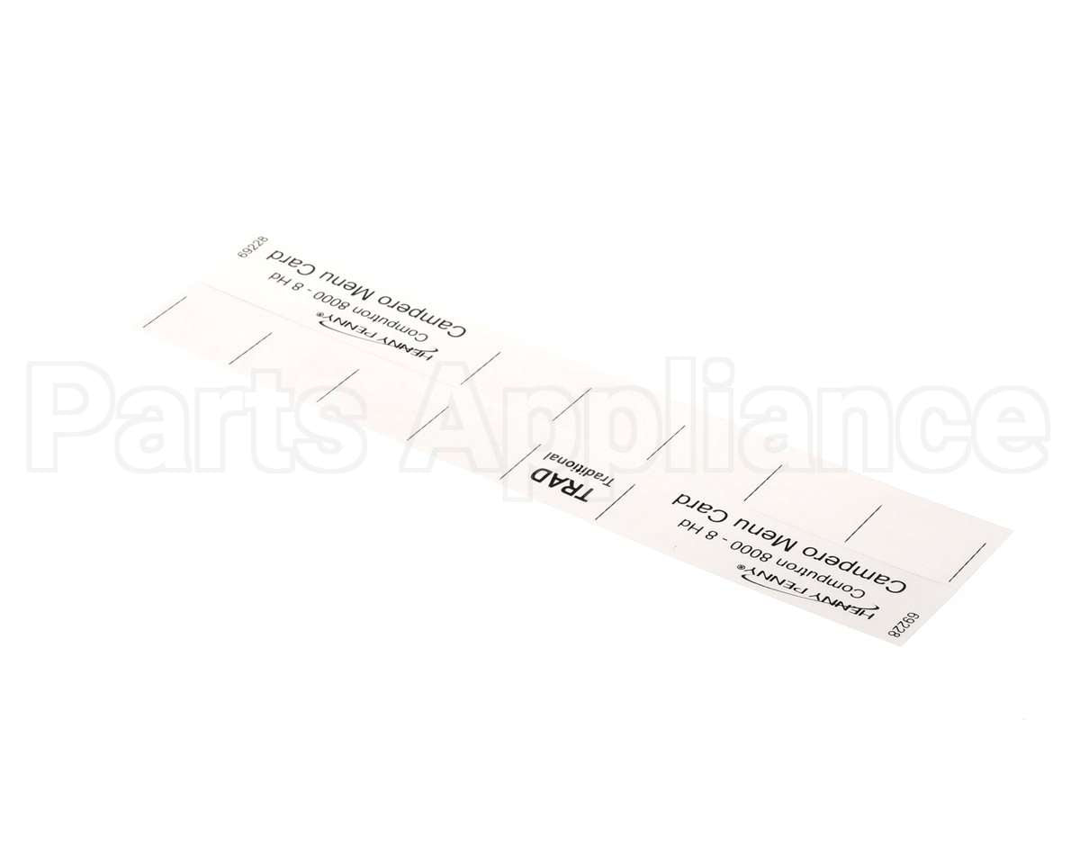 69228 Henny Penny Menu Card-C8000 Campero-8Hd