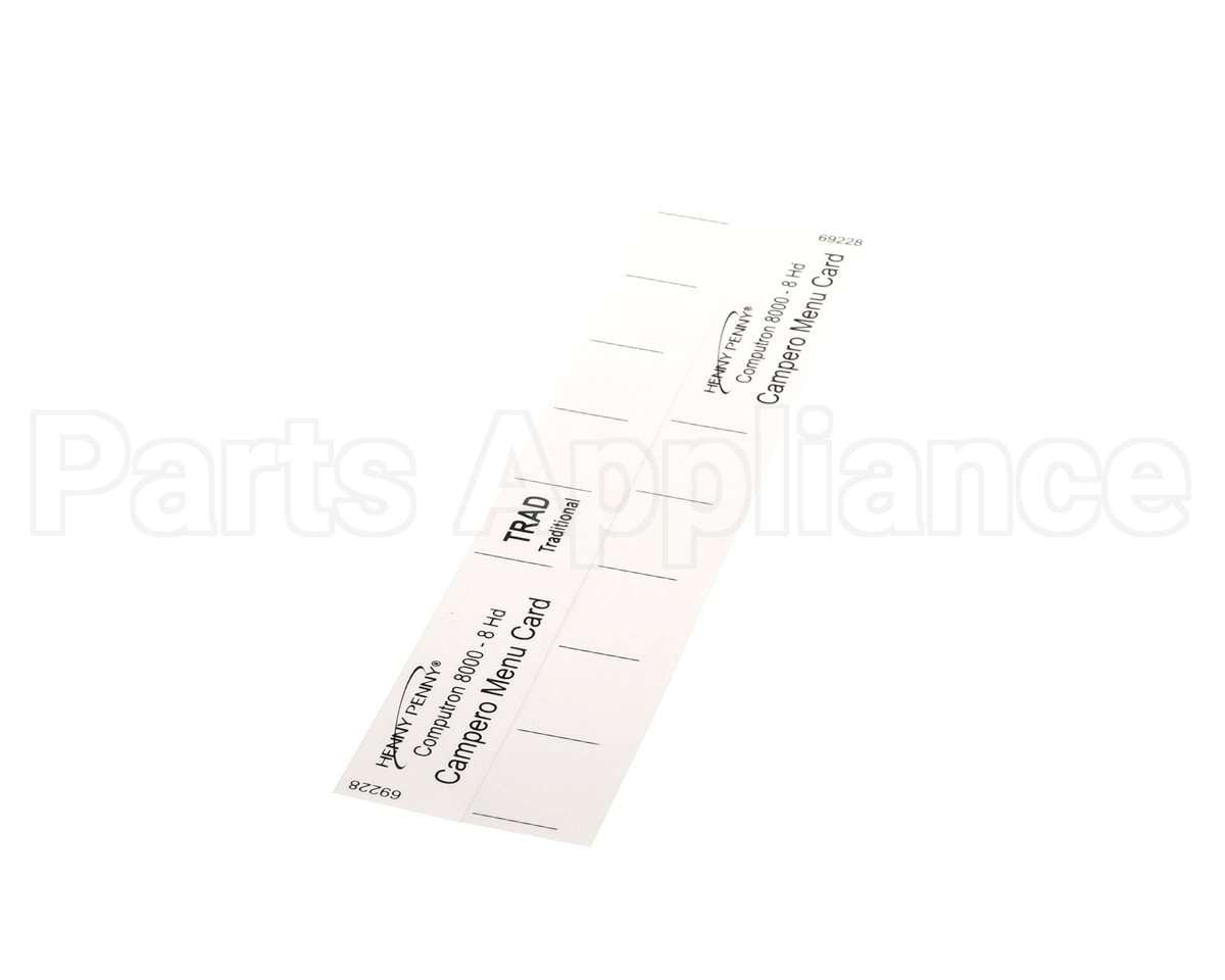 69228 Henny Penny Menu Card-C8000 Campero-8Hd