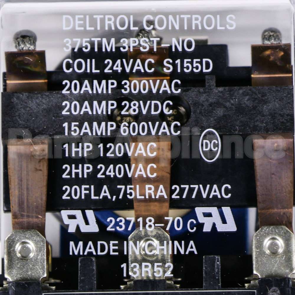 70210901P Speed Queen Relay 24V 50/60Hz 3Pst-Nopkg
