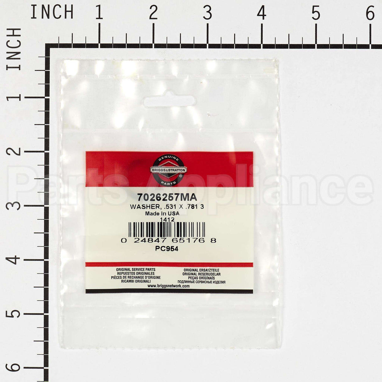 7026257MA Briggs & Stratton Washer .531 X .781 3