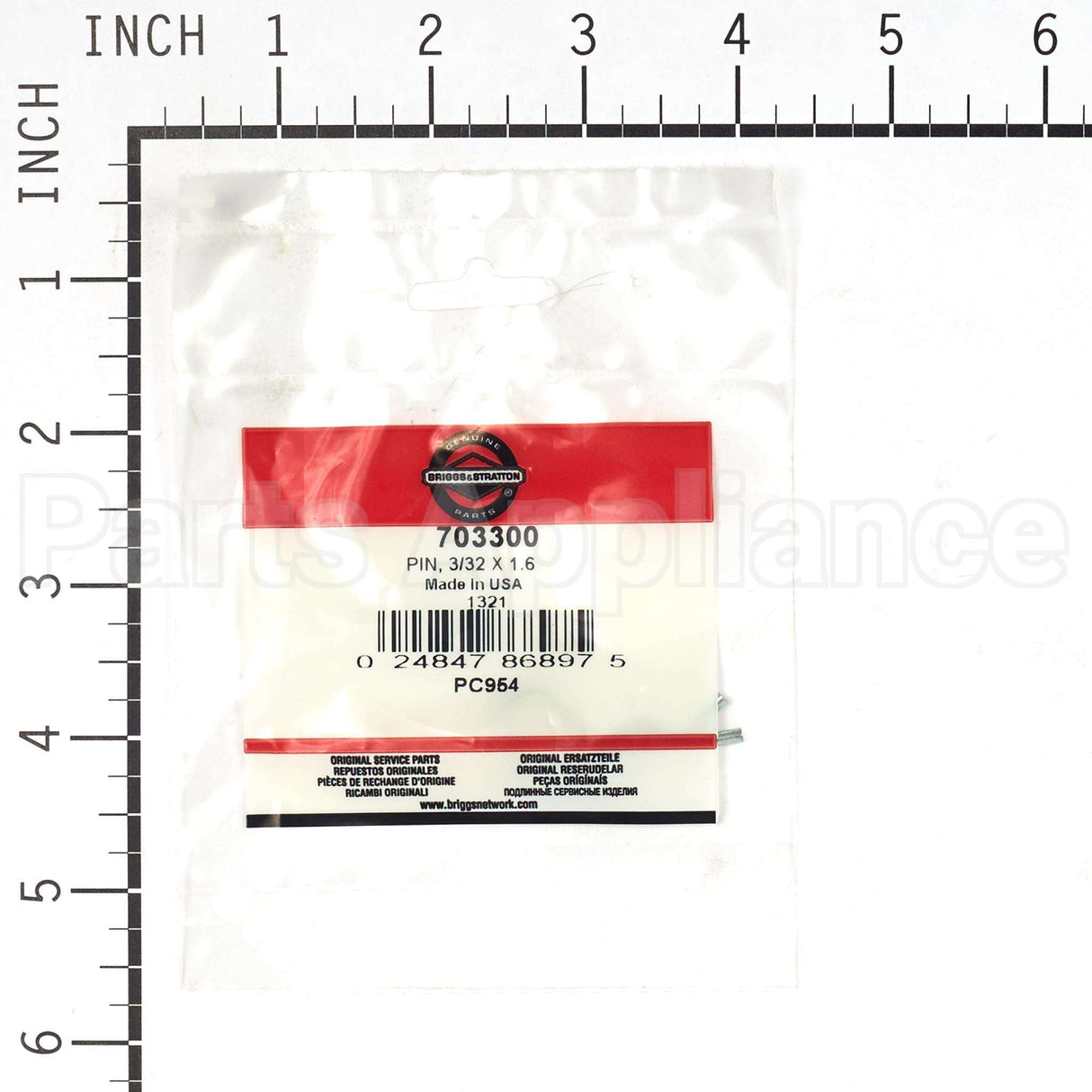 703300 Briggs & Stratton Pin 3/32 X 1.6