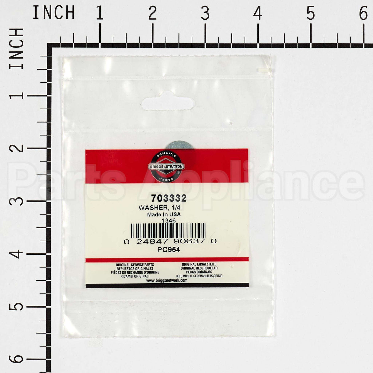 703332 Briggs & Stratton Washer 1/4