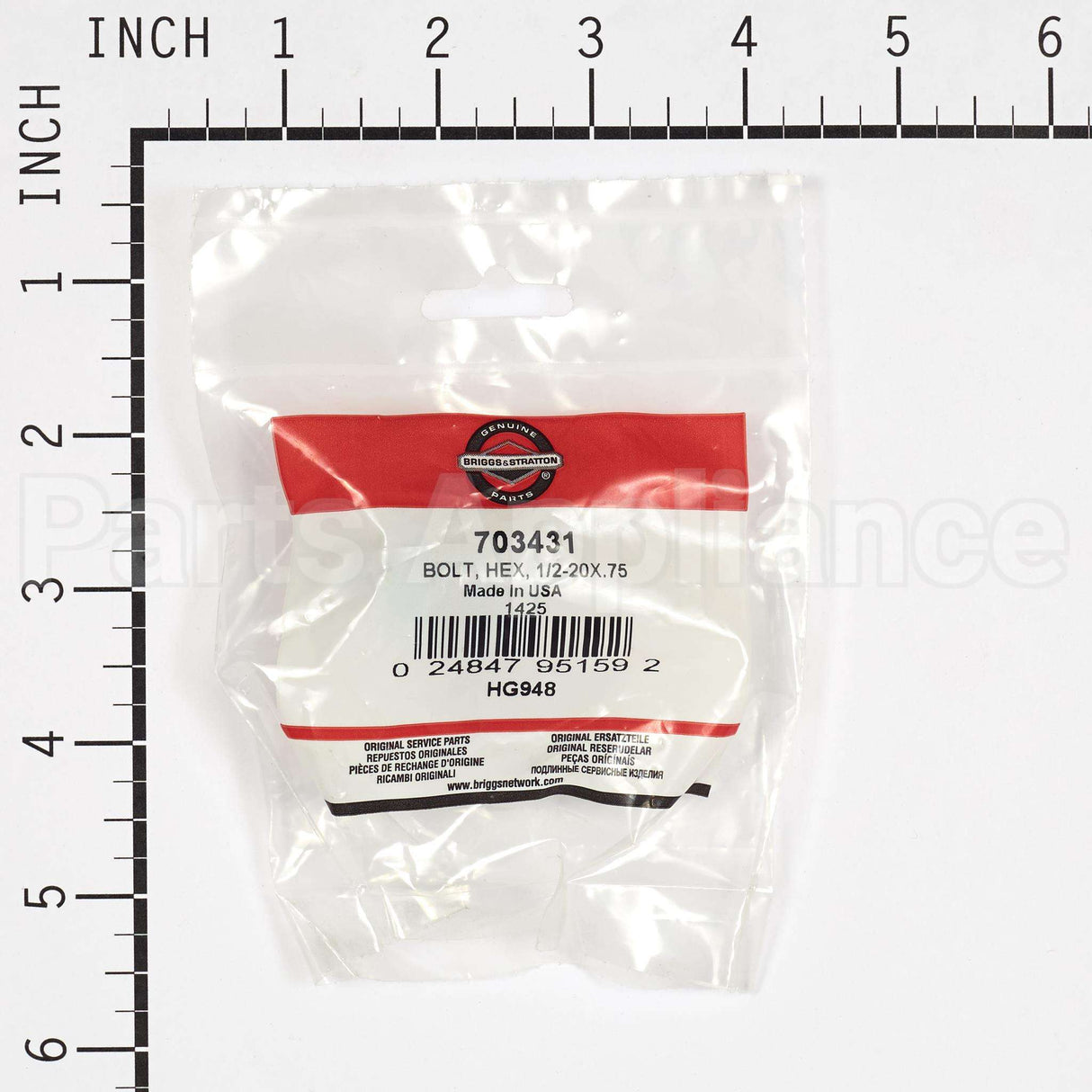 703431 Briggs & Stratton Bolt Hex 1/2-20X.75