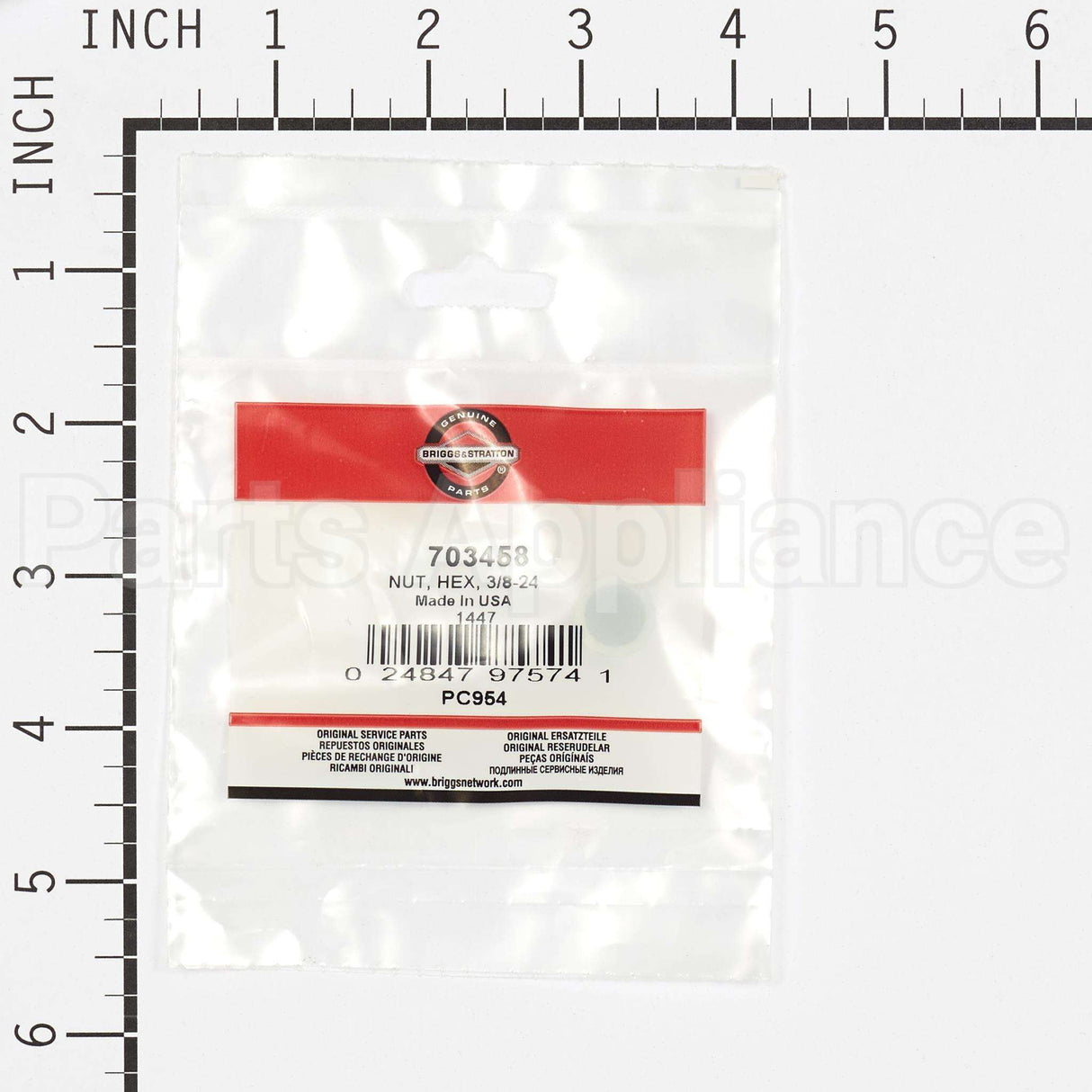 703458 Briggs & Stratton Nut Hex 3/8-24