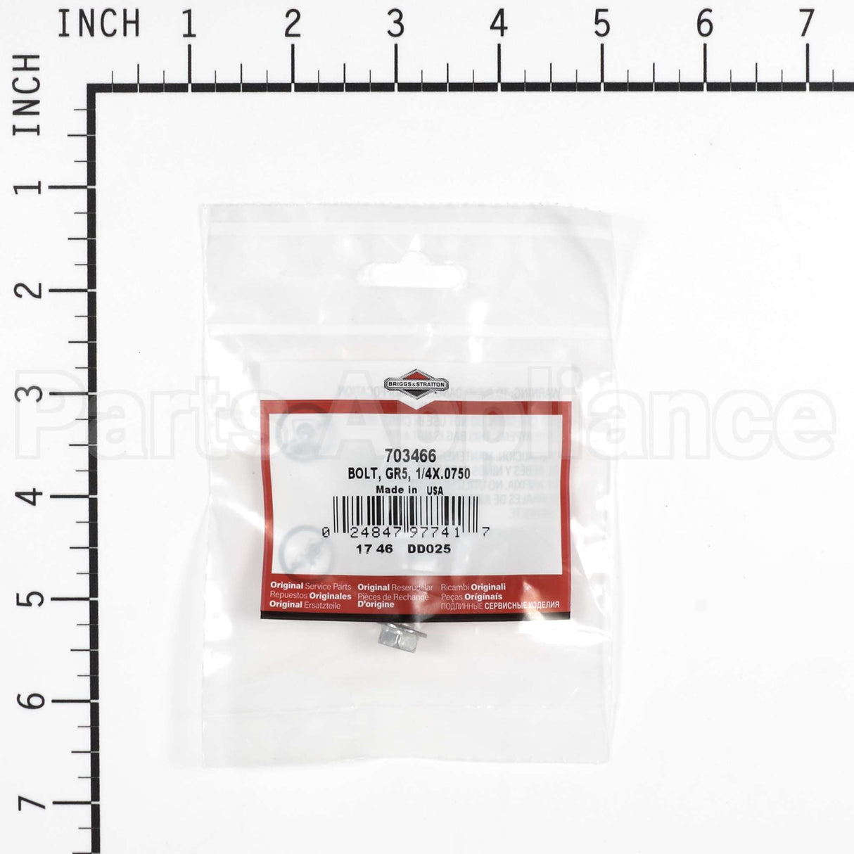 703466 Briggs & Stratton Bolt Gr5 1/4X.0750