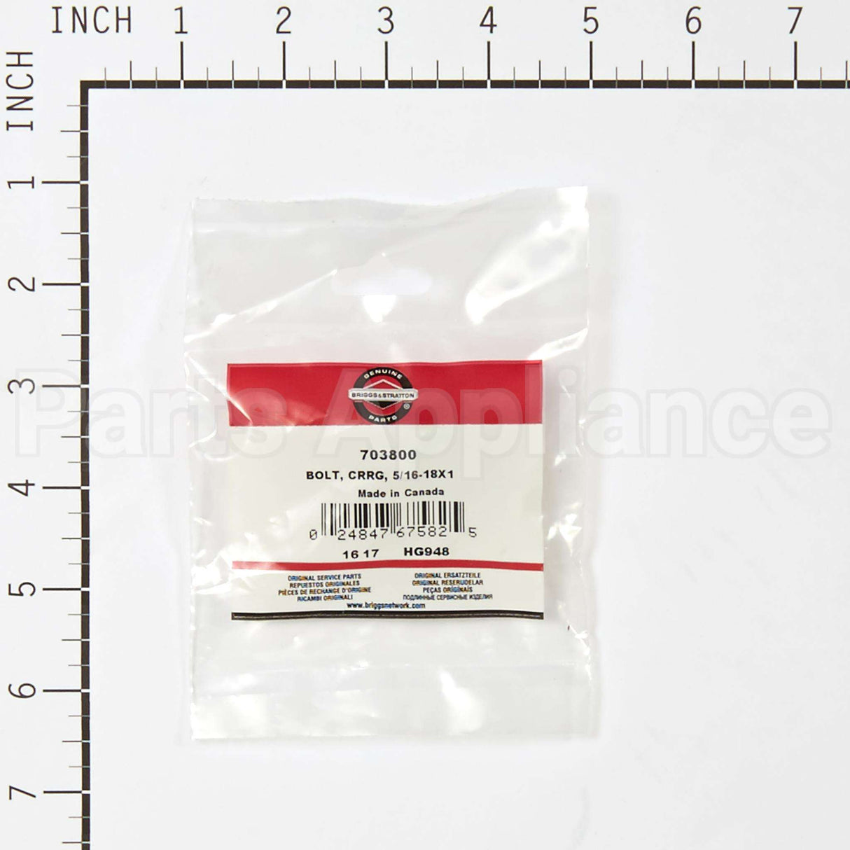 703800 Briggs & Stratton Bolt Crrg 5/16-18X1