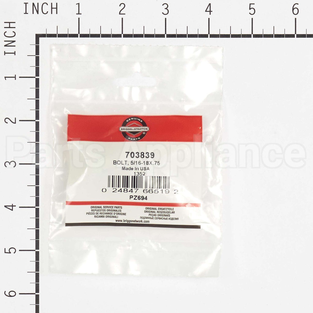 703839 Briggs & Stratton Bolt 5/16-18X.75