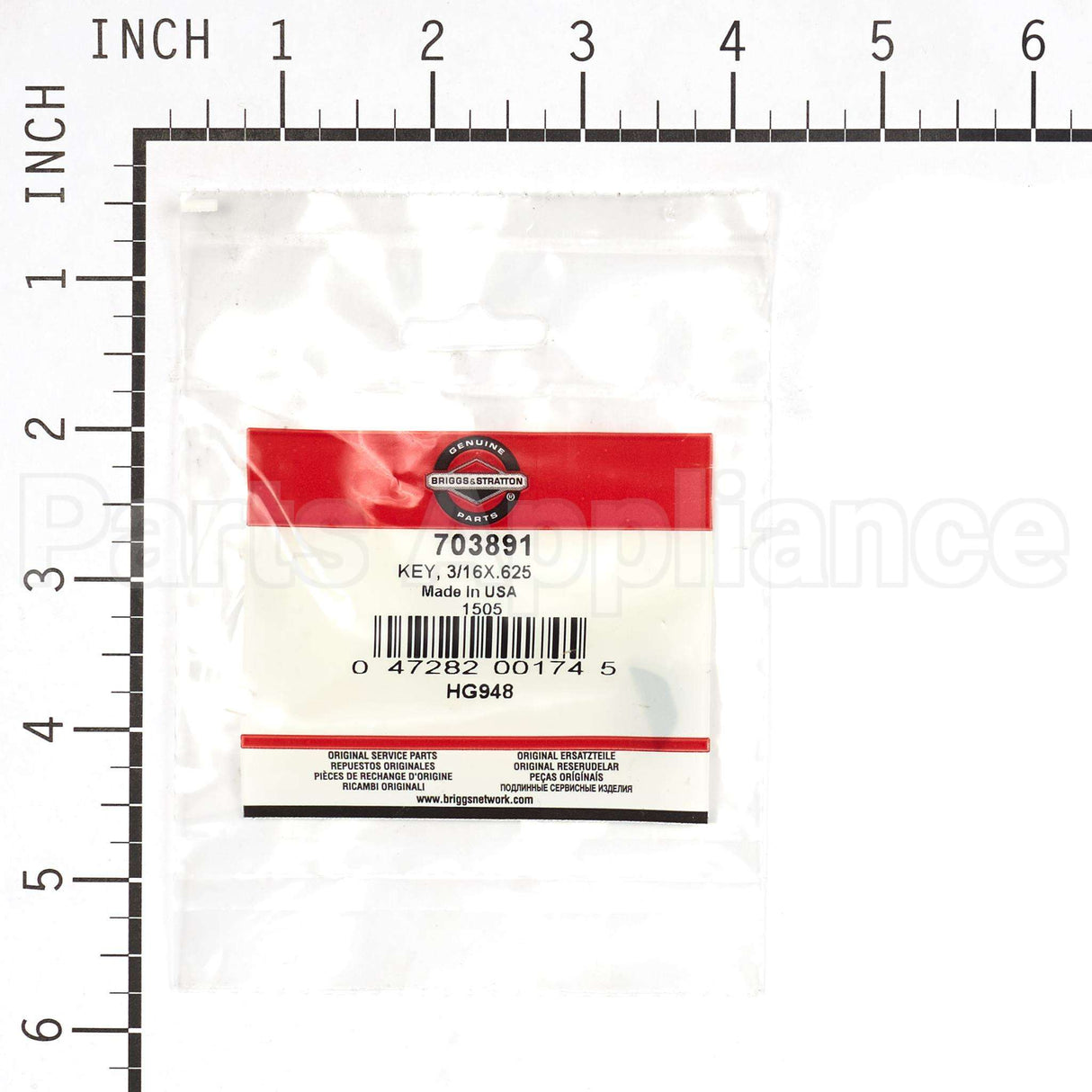 703891 Briggs & Stratton Key 3/16X.625