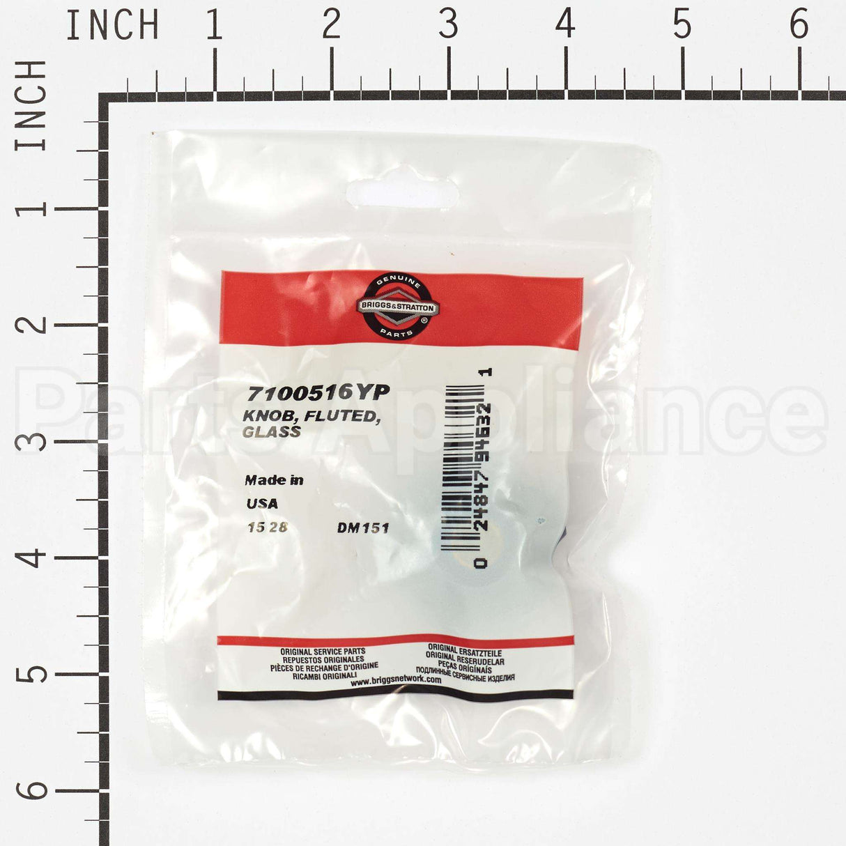 7100516YP Briggs & Stratton Knob Fluted Glass