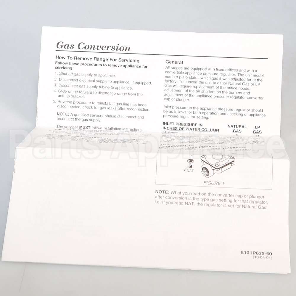 74009923 Whirlpool Kit Natural To Lp