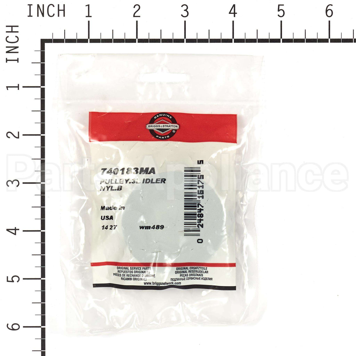 740183MA Briggs & Stratton Pulley.3L Idler Nyl.b