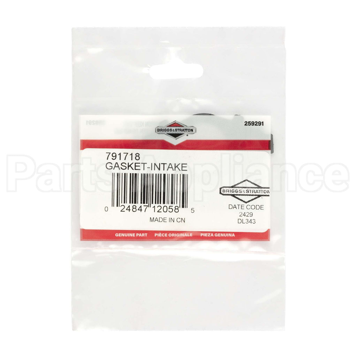 791718 Briggs & Stratton Gasket-Intake
