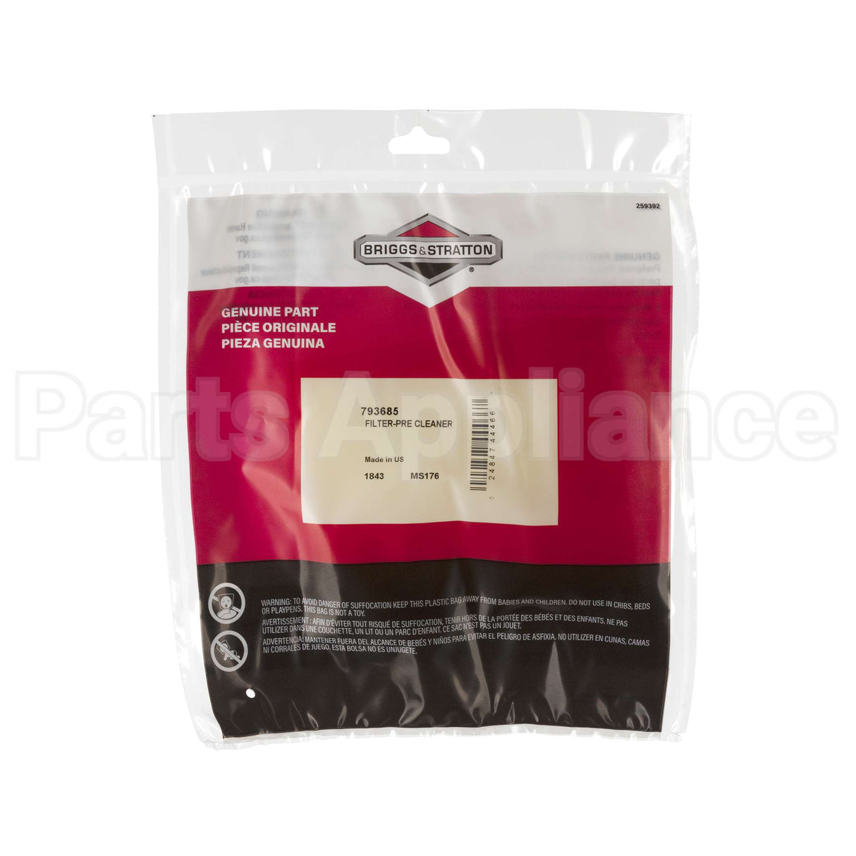 793685 Briggs & Stratton Filter-Pre Cleaner