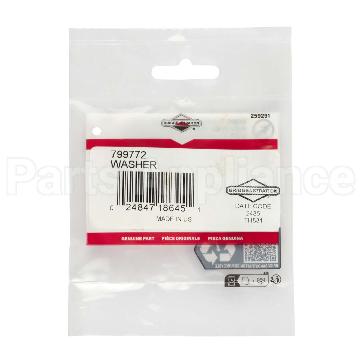 799772 Briggs & Stratton Washer