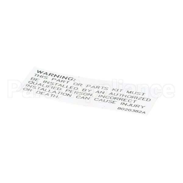 8020382 Compatible Frymaster Label, Gas Valve Convers Ion Kit