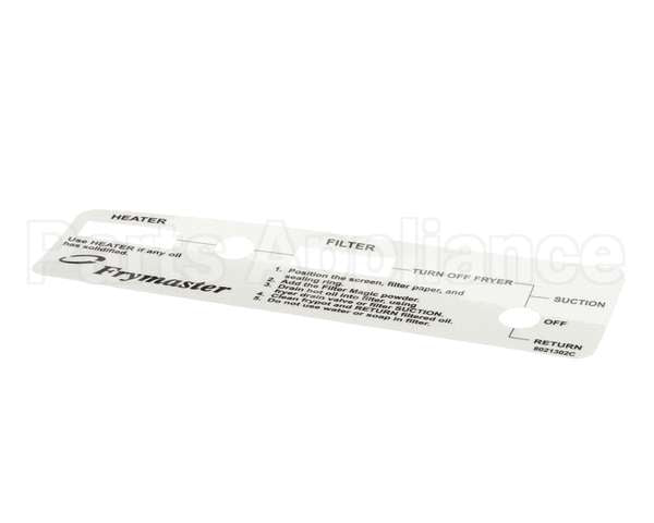 8021302 Frymaster Label,Pf Frymster Switch Plate