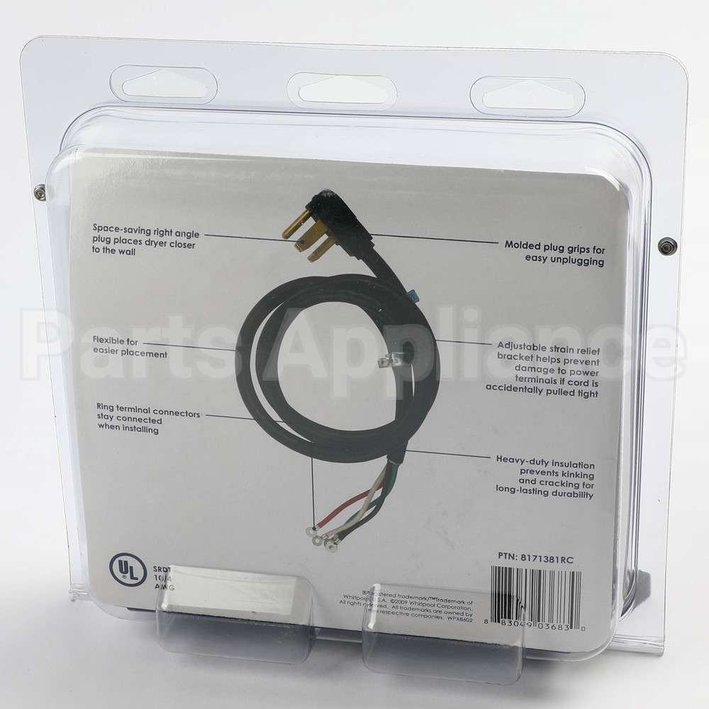 8171381RC Whirlpool 6' 30 Amp 4-Wire Power C