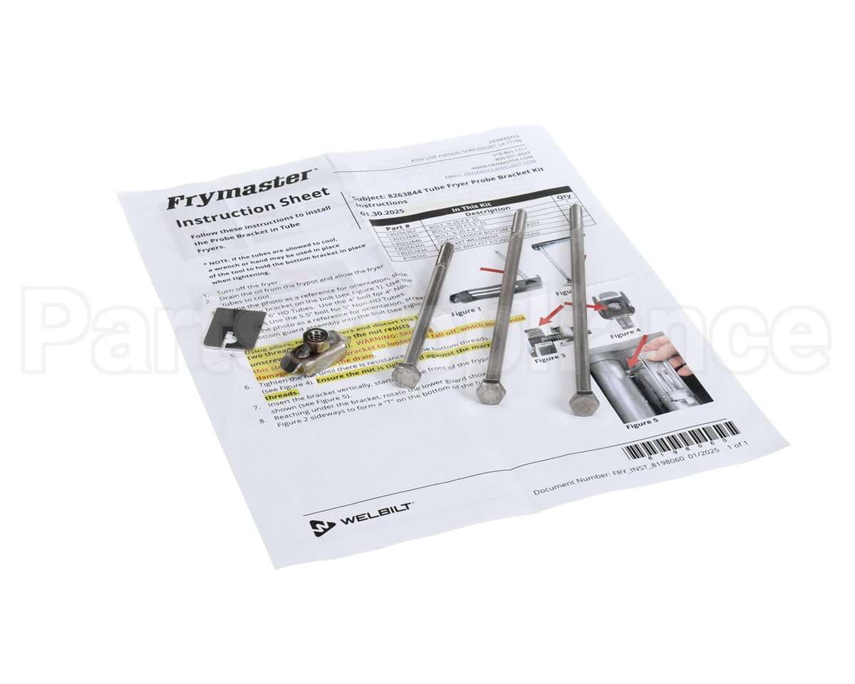 8263844 Frymaster Tube Fryer Probe Bracket Kit