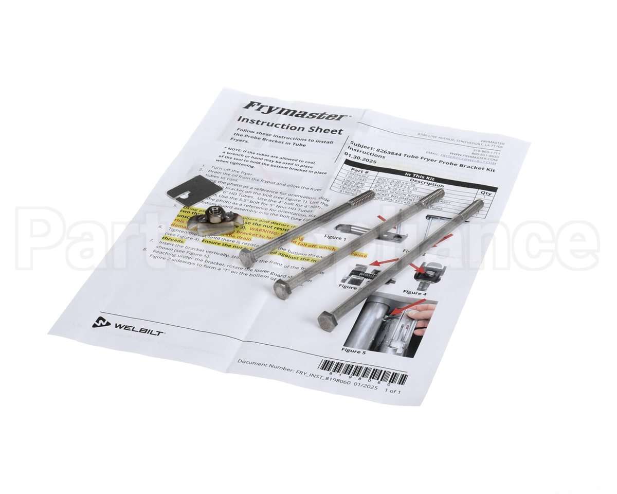 8263844 Frymaster Tube Fryer Probe Bracket Kit