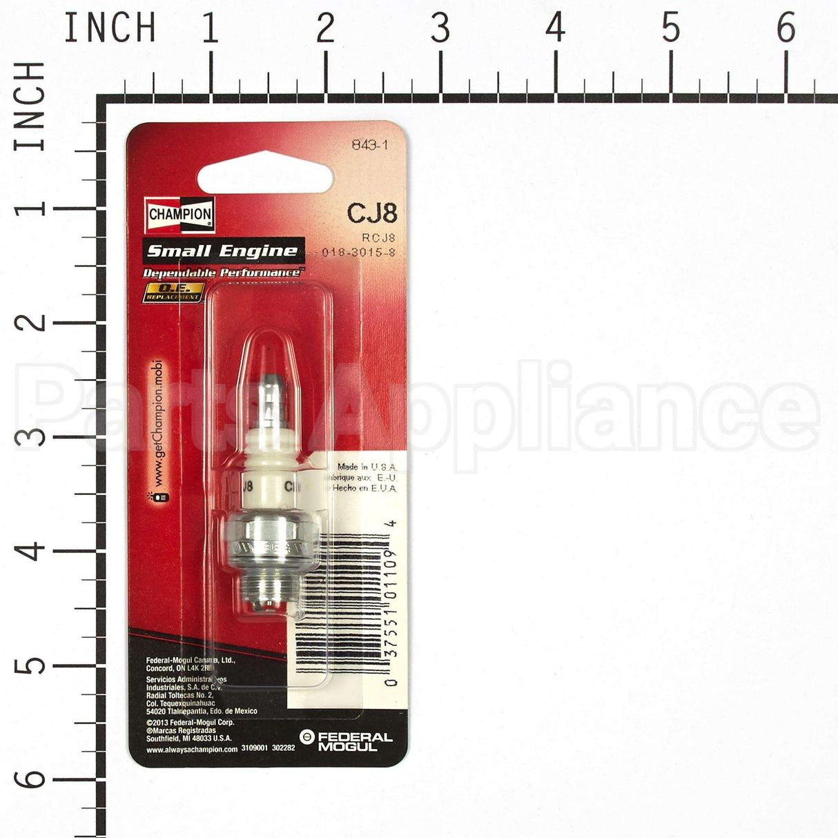 843-1 Champion Cj8 Sm Eng Plug Carded