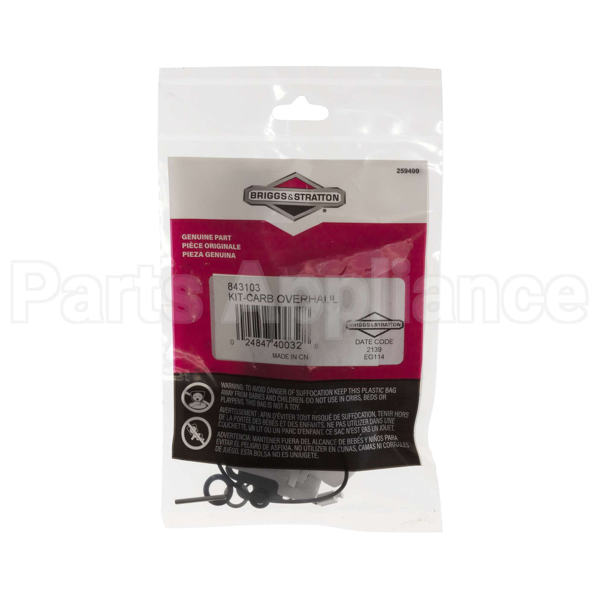 843103 Briggs & Stratton Kit-Carb Overhaul