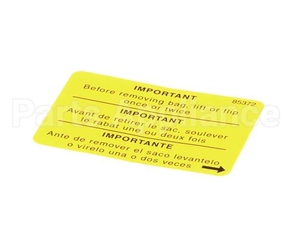 85372 Grindmaster Cecilware Decal, 875 Flip To Clean Out