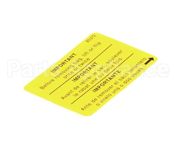 85372 Grindmaster Cecilware Decal, 875 Flip To Clean Out