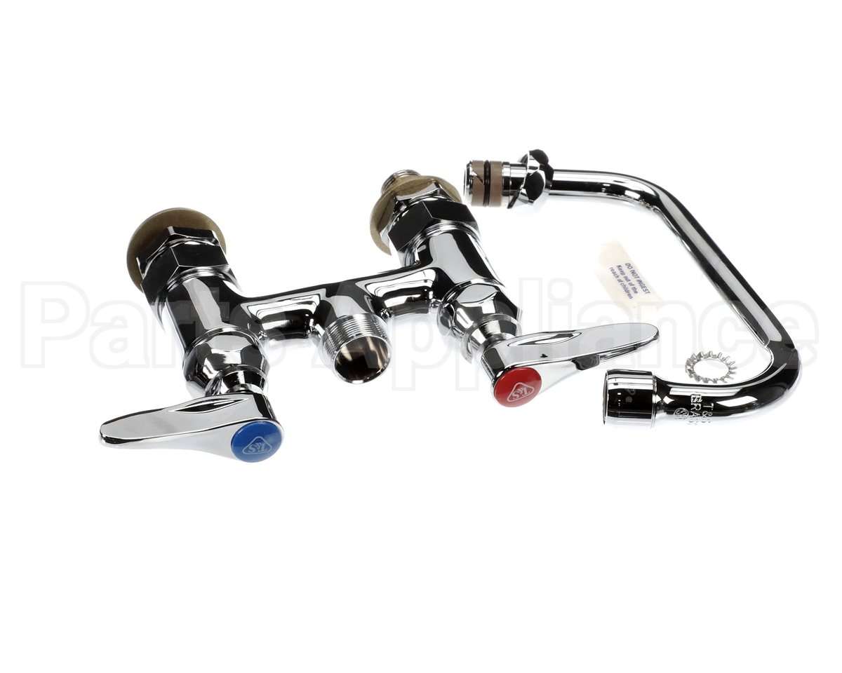 B-0228-CC T&S Brass Double Pantry Faucet, Deck Mount, 4 Cent