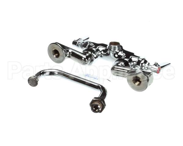 B-0237 T&S Brass Double Pantry Faucet Wall Mount Adjust