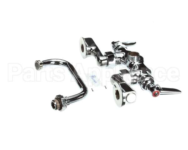 B-0237 T&S Brass Double Pantry Faucet Wall Mount Adjust