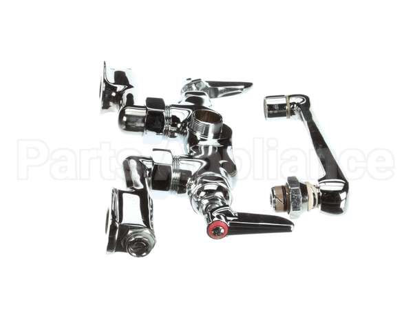 B-0243 T&S Brass Double Pantry Faucet Wall Mount Adjust