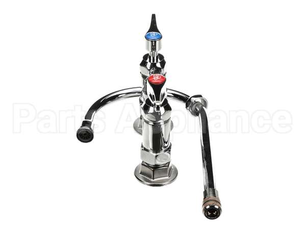 B-0325-CR T&S Brass 4 Cc Double Pantry Faucet Swivel Goose