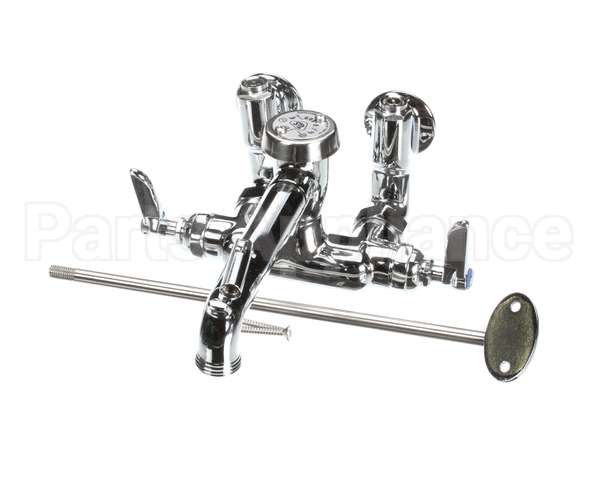B-0667-POL T&S Brass Service Sink Faucet, Wall Mount, Adjusta