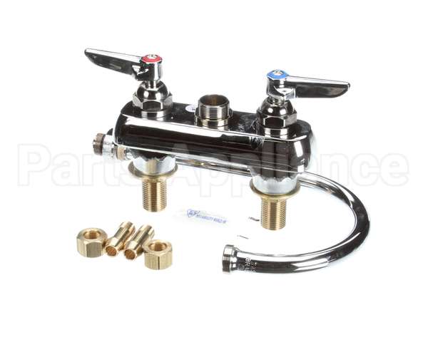 B-1141-XS T&S Brass Workboard Faucet, Deck Mount, 4 Centers,