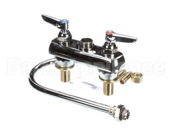 B-1141-XS T&S Brass Workboard Faucet, Deck Mount, 4 Centers,