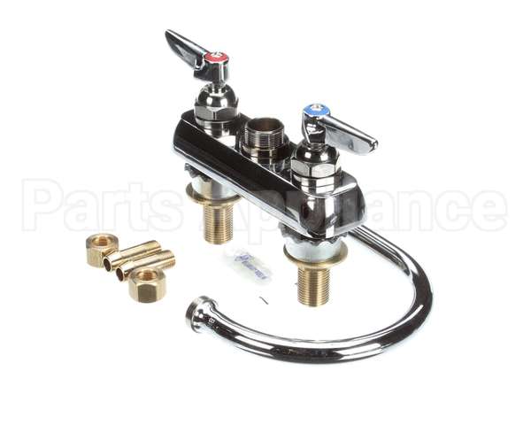 B-1141-XS T&S Brass Workboard Faucet, Deck Mount, 4 Centers,