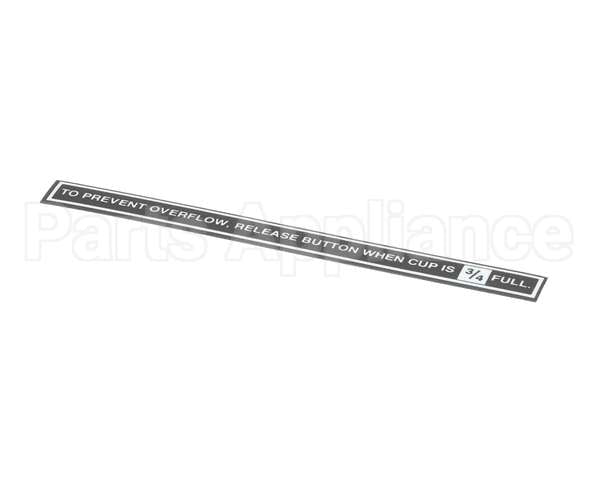 CA-1027 Wilbur Curtis Label, Prevent Overflow