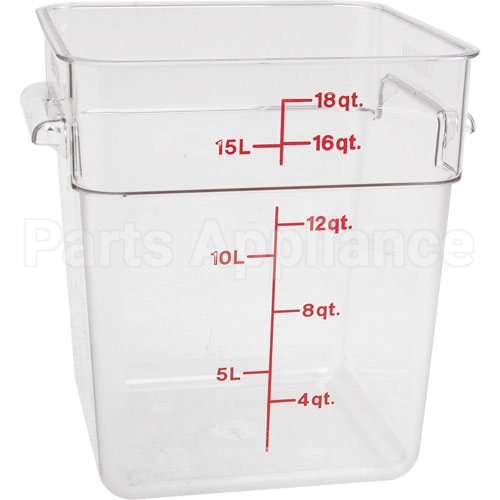 CAM18SFSCW135 Compatible Cambro Container Sq Clear 18Qt