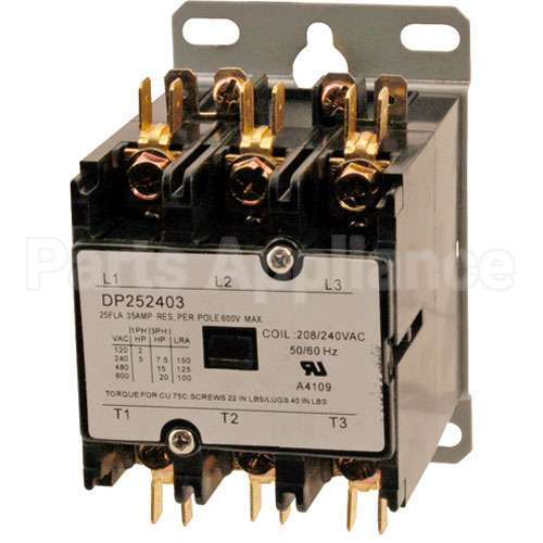 CN-3052 Compatible Alto Shaam Contactor (3 Pole, 25Amp, 240V)