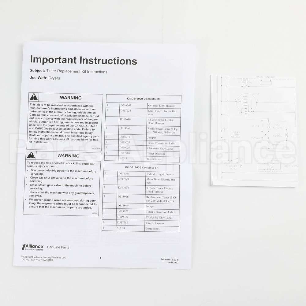 D519034 Speed Queen Kit Conv-Tmr