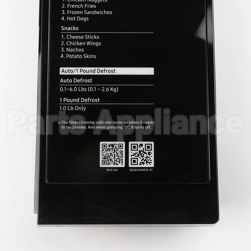 DE94-04096A Samsung Assy Control Panel;Me21M706Mqs,Ge Black,