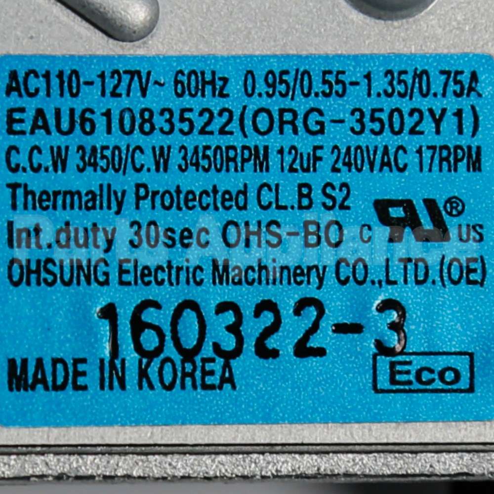 EAU60783827 LG Motor,Ac