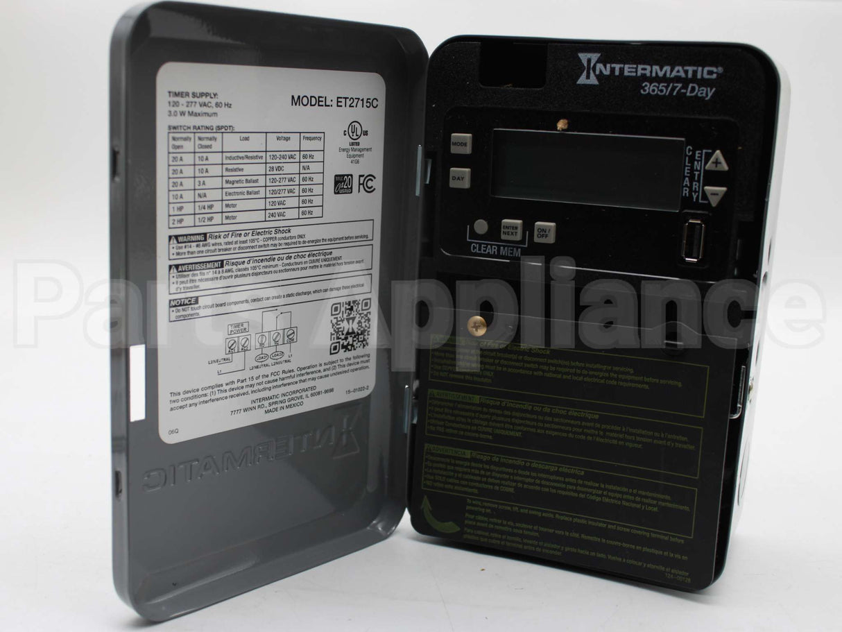 ET2715C Intermatic 7Dayspdt Linevolttimer Nema1